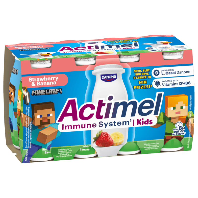 Actimel Kids jahoda-banán 8kus